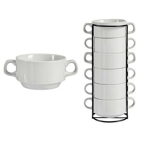 SET 6 TAZAS CONSOME VESSIA 32CL CON SOPORTE